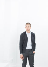 Load image into Gallery viewer, Hidden Placket Cardigan in Charcoal